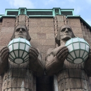 Kerad. Round luminaires are copies of the luminaires of the Helsinki Railway Station